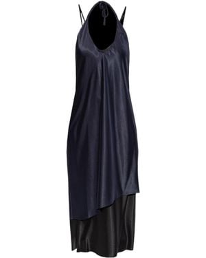 Vetements Double Layered Spaghetti Strap Dress - Blue
