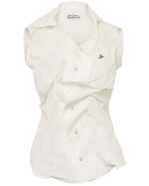 Vivienne Westwood Draped Sleeveless Shirt - White