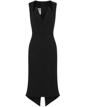 Moschino V-Neck Midi Dress - Black