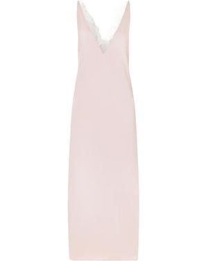Stella McCartney Lace-Trimmed Satin Midi Dress - Pink