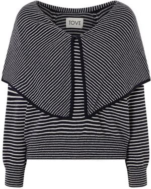 TOVE Striped Knitwear - Grey