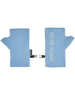 Stone Island Logo Gloves - Blue