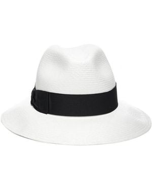 Borsalino Woven Ribbon Hat - White