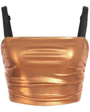 Dolce & Gabbana Bright-Colored Sleeveless Crop Top - Brown