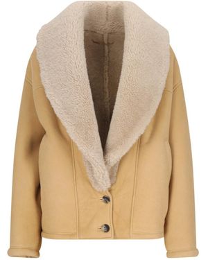 Golden Goose Single-Breasted Shearling Jacket - Natural