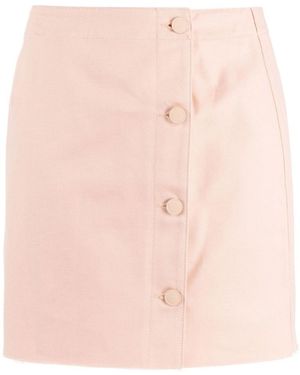 Raf Simons Frayed Cotton Miniskirt - Pink
