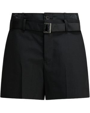 Sacai Buckle Detailed Shorts - Black