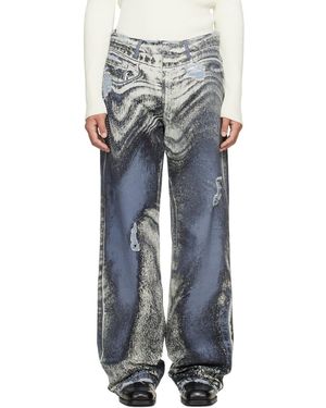 CAMPERLAB Dissorted Print Disfigured Denim Jeans - Gray