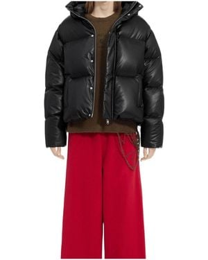 MM6 by Maison Margiela Hooded Puffer Jacket - Red