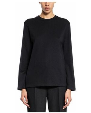 Jil Sander Logo Printed Long-Sleeved T-Shirt - Black