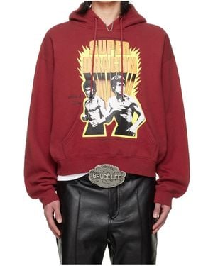 Lu'u Dan Bruce Lee X Collaboration Heavy Weight Gym Long-Sleeve Hoodie - Red