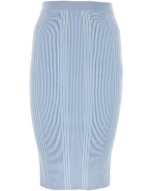 Bottega Veneta Back Slit Knitted Midi Skirt - Blue