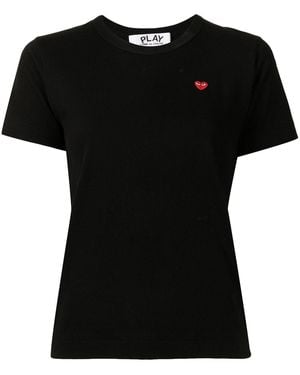 COMME DES GARÇONS PLAY Logo-Print Cotton T-Shirt - Black