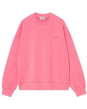 Carhartt Benton Logo-Embroidered Sweatshirt - Pink