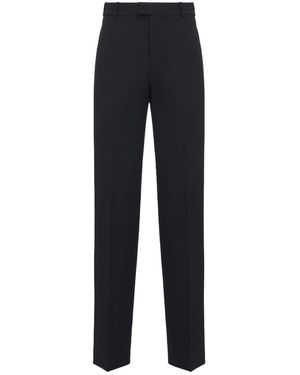 McQueen Straight-Leg Wool Trousers - Blue