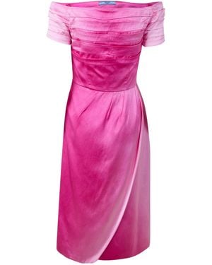 Prada Off-Shoulder Midi Dress - Pink