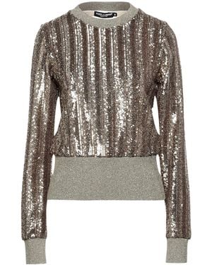 Dolce & Gabbana Two-Tone Sequin Knit Top - Metallic