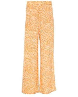 Stella McCartney Mid-Rise Silk Trousers - Natural