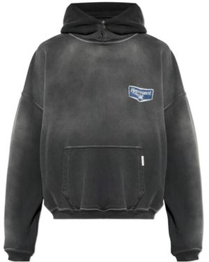 Represent Logo Print Hoodies - Grey