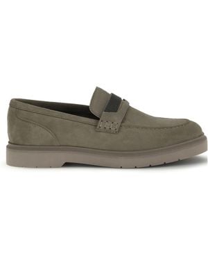 Brunello Cucinelli Embellished Almond Toe Loafers - Green