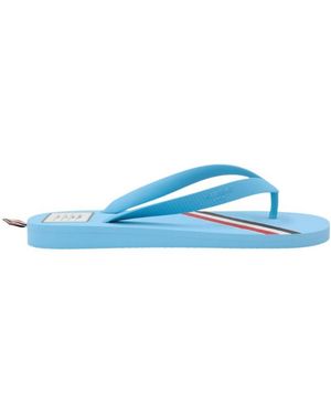 Thom Browne Rwb-Stripe Flip Flops - Blue