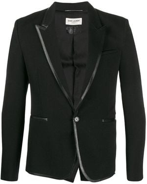 Saint Laurent Contrast Trim Blazer - Black
