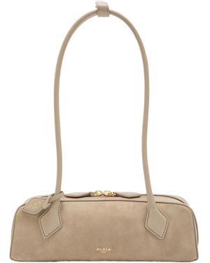 Alaïa Le Teckle Small Leather And Suede Shoulder Bag - White