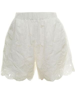 RED Valentino Lace-Detailed High-Waisted Shorts - White