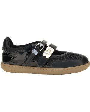 Ganni Sue Double-Strap Ballet Flats - Black