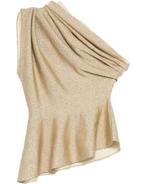 KHAITE Aimee Draped Blouse - Natural