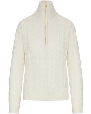 Max Mara Turtleneck Knit Top - White