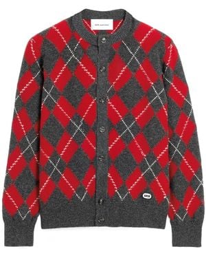 Ami Paris Long-Sleeve Knit Top - Red