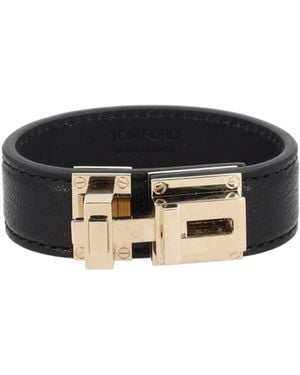 Tom Ford Supple T Latch Bracelet - Black