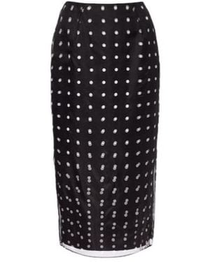 Emilia Wickstead Bethan Polka-Dot Silk Taffeta Pencil Skirt - Black