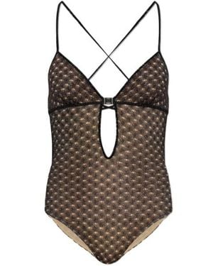 Missoni Cut-Out Patterned Swimsuit - Brown