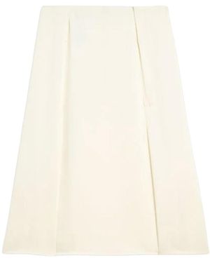 Jil Sander Envers Satin Pleated Skirt - Natural