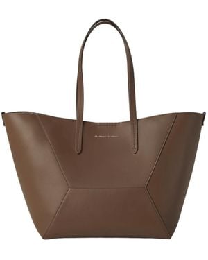 Brunello Cucinelli Bc Duo Hammered Top Handle Bag - Brown