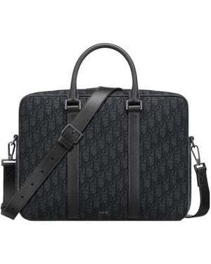 Dior Zipped Briefcase - Black