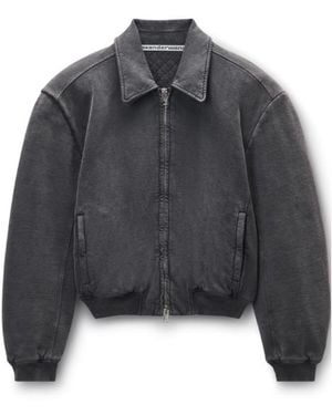 Alexander Wang Oversized Zip-Up Moto Jacket - Grey