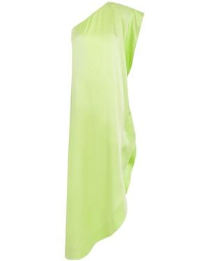 Stella McCartney One-Shoulder Satin Dress - Green