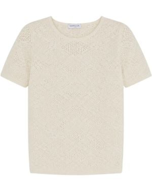 Marella Lace-Knit T-Shirt - White