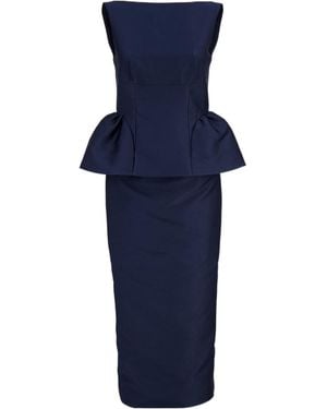 Roland Mouret Sleeveless Peplum Column Midi Dress - Blue