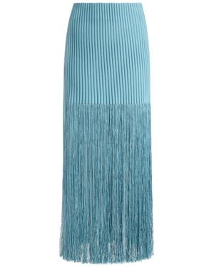 Alaïa Fringed Tube Skirt - Blue
