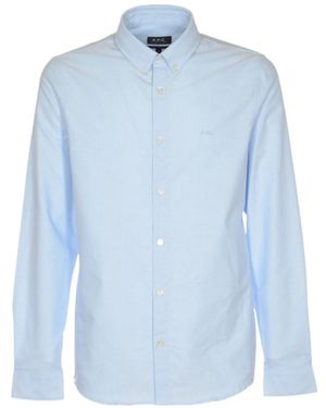A.P.C. Buttoned Long-Sleeved Shirt - Blue