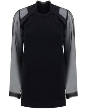 Sacai Racer Neck Layered Tank Top - Black