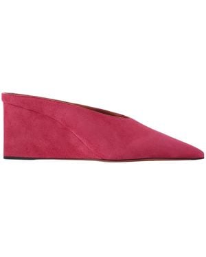 Alaïa Pointed-Toe Wedge Mules - Red