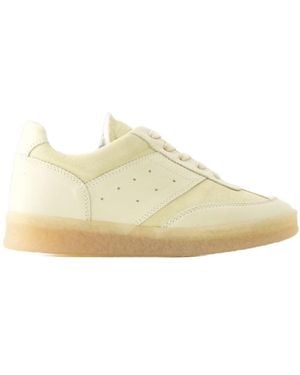 MM6 by Maison Margiela Panelled Lace-Up Trainers - Natural