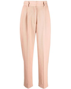 forte_forte Ribebd Elasticated-Waist Tailored Trousers - Pink