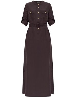 Tom Ford Striped Whitney Fluid Long Shirt Dress - Purple