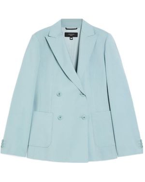 Weekend by Maxmara Nervoso Double-Breasted Tailored Blazer - Blue